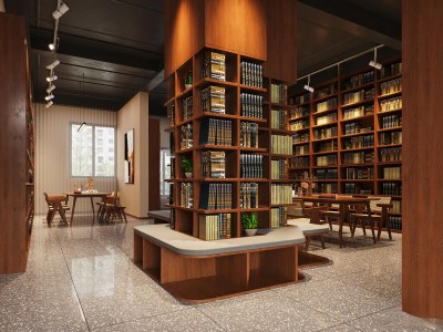 现代图书馆3D模型下载